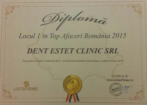 DENT ESTET, din nou locul 1 în topul clinicilor dentare din România